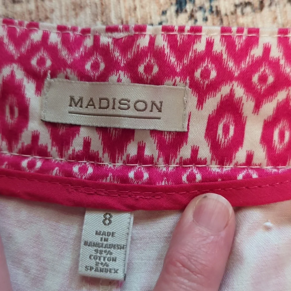 Madison Pink Patterned Capris - Picture 2 of 4